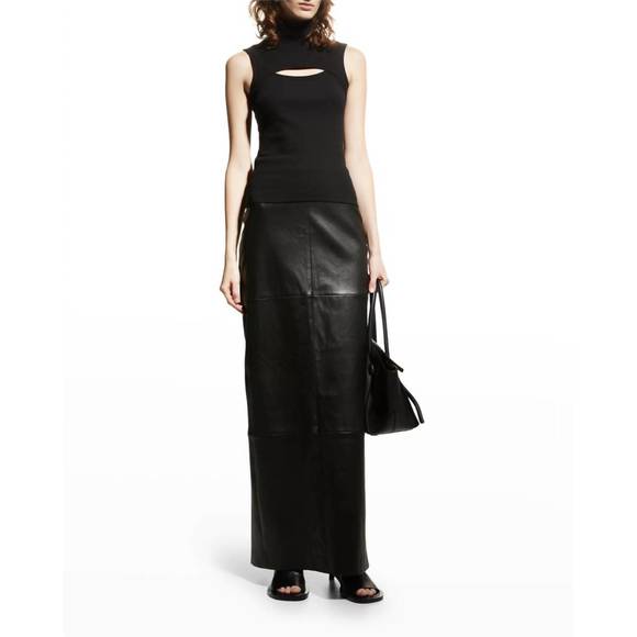 NEW ROSETTA GETTY sleevless cutout turtleneck top in black - Picture 3 of 5